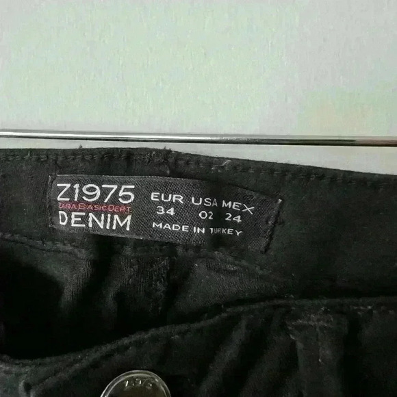 Zara Women’s Basic Dept Z1975 Black Skinny Indie Sleeze Zipper Punk Emo Pants 2 - Picture 4 of 8